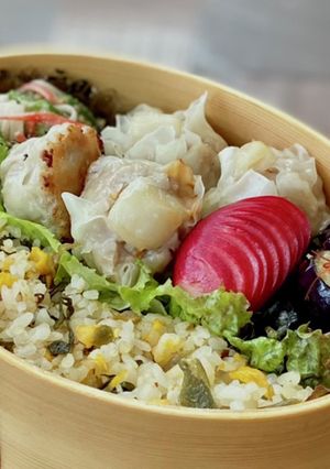 わっぱ弁当＊高菜チャーハンとホタテの焼売-レシピのメイン写真