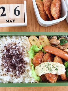 タルタル鮭フライ弁当 21/5.26-レシピのメイン写真