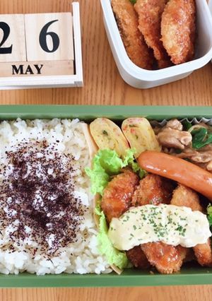 タルタル鮭フライ弁当 21/5.26-レシピのメイン写真