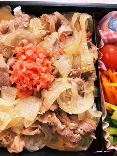 牛丼とナムル高校生男子弁当蒟蒻ゼリー付-レシピのメイン写真