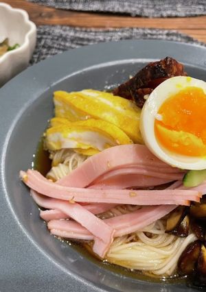 めんつゆで冷やし中華そうめん-レシピのメイン写真