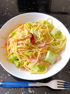 ブロッコリーの茎とベーコンのパスタ -レシピのメイン写真