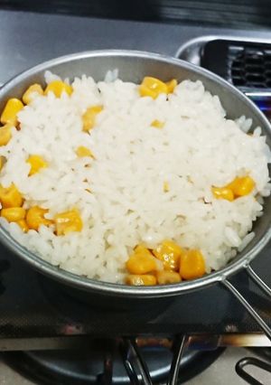 シェラカップ炊飯：コーン飯-レシピのメイン写真