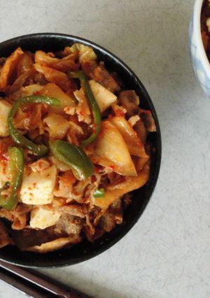 豆腐とピーマンの豚キムチ丼-レシピのメイン写真