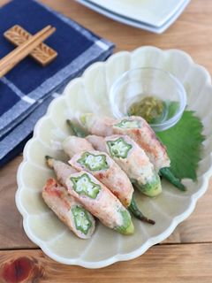 おくらの豚巻きゆずこしょうバター焼き-レシピのメイン写真