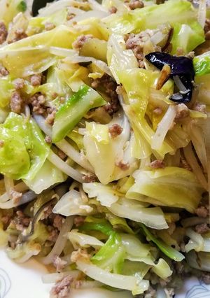 もやしとキャベツとひき肉の塩麹炒め-レシピのメイン写真