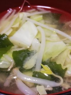 キャベツともやしの味噌汁-レシピのメイン写真