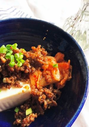 免疫アップ夏バテ防止　肉味噌キムチ豆腐-レシピのメイン写真