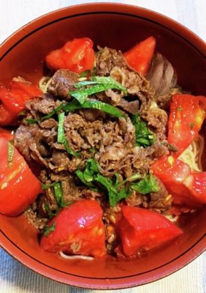 牛肉とトマトのそうめん-レシピのメイン写真