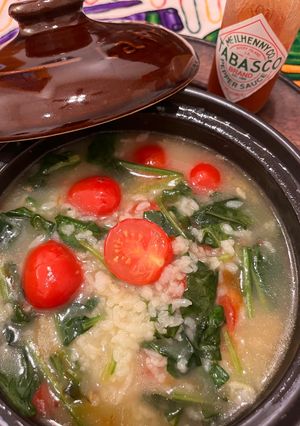 土鍋で作るトマトとほうれん草のリゾット-レシピのメイン写真