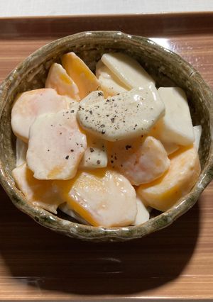 柿とかぶのシンプルマヨサラダ♪-レシピのメイン写真