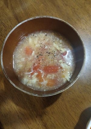 ぶよぶよトマトがとろふわ卵の簡単酸辣湯に-レシピのメイン写真