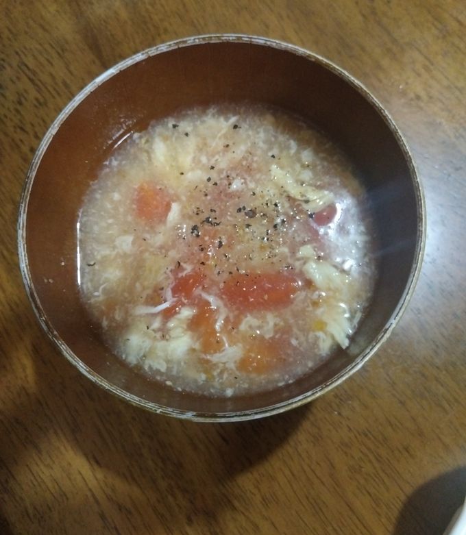 ぶよぶよトマトがとろふわ卵の簡単酸辣湯に-レシピのメイン写真