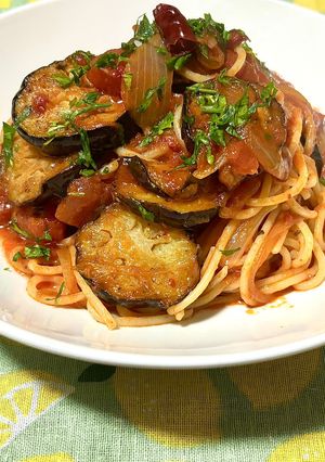 ンドゥイヤと茄子のアラビアータ　パスタ-レシピのメイン写真