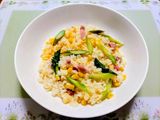 夏簡単今日の夕飯アスパラとうもろこしご飯