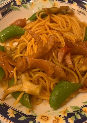 春のスナップエンドウナポリタン-レシピのメイン写真