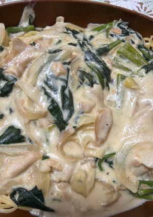 ツナとほうれん草のクリームパスタ-レシピのメイン写真
