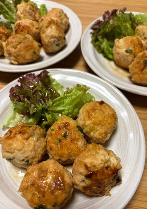 ヘルシー♪おからパウダー・えのき入り鶏団子-レシピのメイン写真