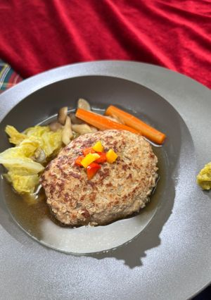 白菜づくしの煮込みハンバーグ-レシピのメイン写真