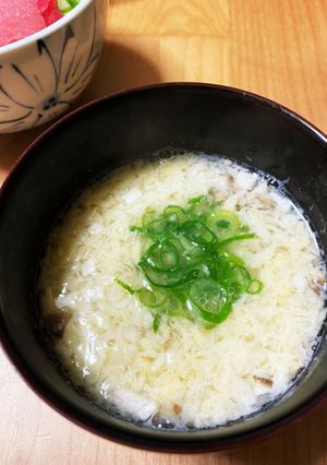 エリンギ入り食感楽しい長芋スリ流しスープ-レシピのメイン写真