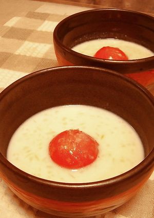 ごろ～ん♪フルーツトマトで日の丸スープ-レシピのメイン写真