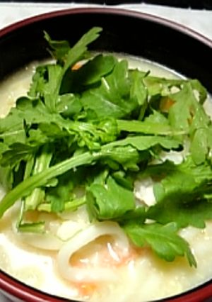 ★ゆで鶏ｽｰﾌﾟdeおじやうどん★-レシピのメイン写真