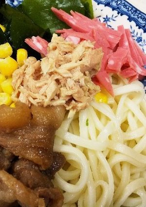 簡単、乾麺うどん、ワンプレート-レシピのメイン写真