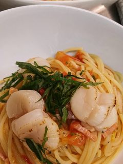 帆立とベーコンのトマトパスタ-レシピのメイン写真