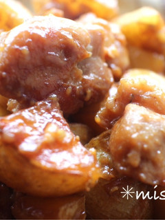 m炊飯器DE☆鶏とじゃがいもの甘辛煮-レシピのメイン写真