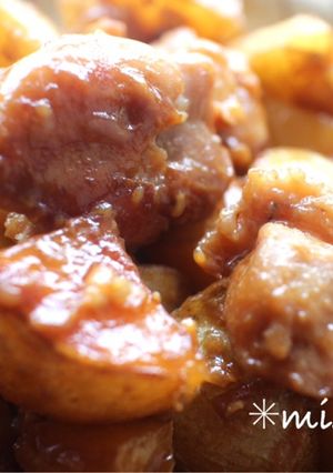 m炊飯器DE☆鶏とじゃがいもの甘辛煮-レシピのメイン写真