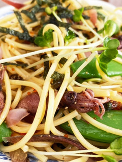 ホタルイカとスナップエンドウの和風パスタ-レシピのメイン写真