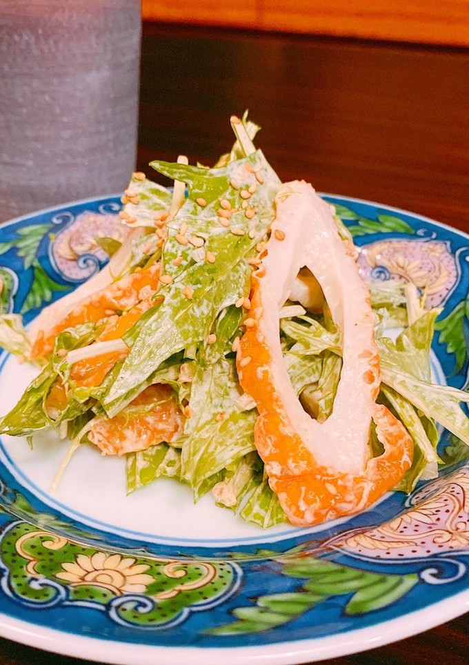 ちくわと水菜の梅マヨ和え-レシピのメイン写真