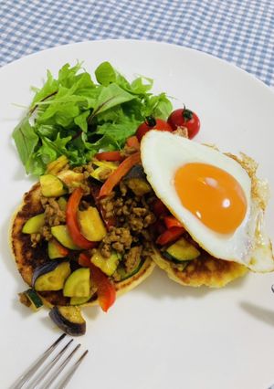 夏野菜パンケーキ！-レシピのメイン写真