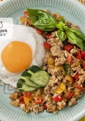 コスパ抜群アジアランチ♪簡単ガパオライス-レシピのメイン写真