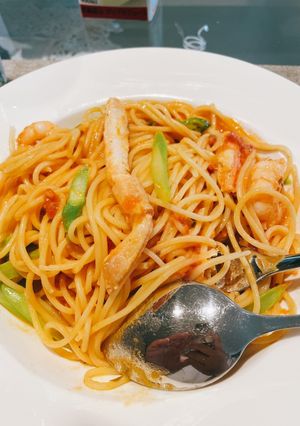 エビ、蟹、アスパラのトマトクリームパスタ-レシピのメイン写真
