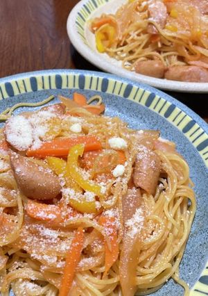 時短＆レンチン、簡単ナポリタン-レシピのメイン写真