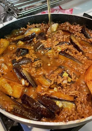 ひき肉たっぷり！ごま油で香り高い麻婆茄子-レシピのメイン写真
