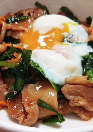 豚バラとにらの韓国風どんぶり-レシピのメイン写真