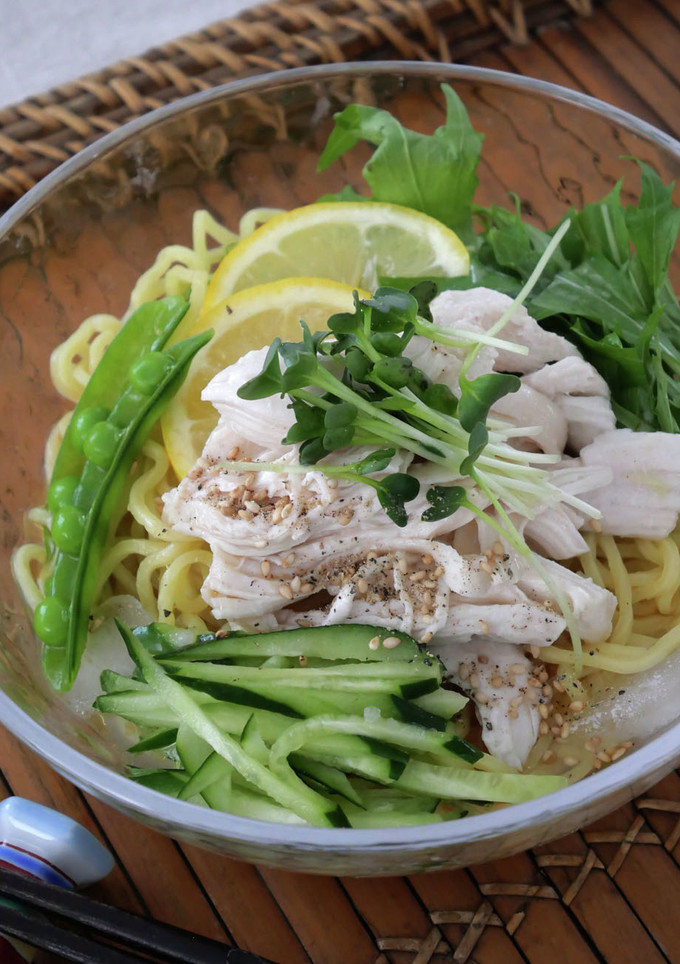 蒸し鶏と夏野菜のレモン冷やし中華-レシピのメイン写真