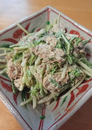 超簡単！サバ缶と水菜のサラダ-レシピのメイン写真