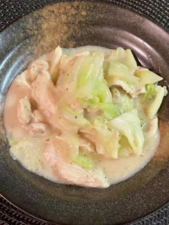 中華風、鶏むね肉とキャベツのクリーム煮-レシピのメイン写真