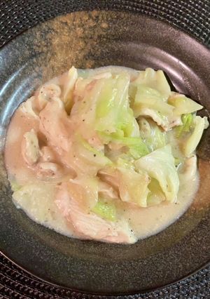 中華風、鶏むね肉とキャベツのクリーム煮-レシピのメイン写真