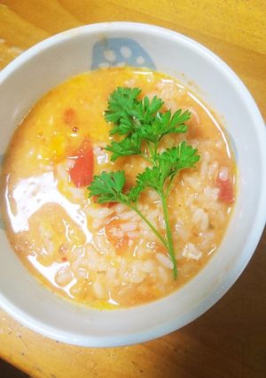 完熟トマトとキムチの雑炊-レシピのメイン写真