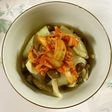 新玉ねぎとキムチのレンジ蒸し〜♪