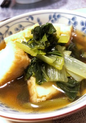 栄養満点!小松菜と厚揚げの煮物-レシピのメイン写真