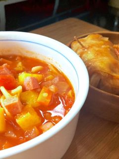 お鍋1つでミネストローネ&ロールキャベツ-レシピのメイン写真