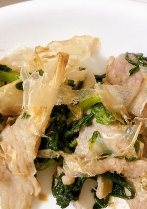 超簡単！豚肉と青菜の和風炒め煮-レシピのメイン写真