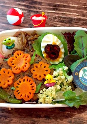 皐月27　ひじきハンバーグ弁当-レシピのメイン写真