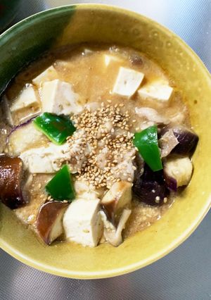 レンジ豚こまコク辛炒め味麻婆豆腐茄子-レシピのメイン写真