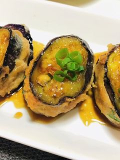 今日のおかずはナスの挟み焼き・甘辛タレ-レシピのメイン写真